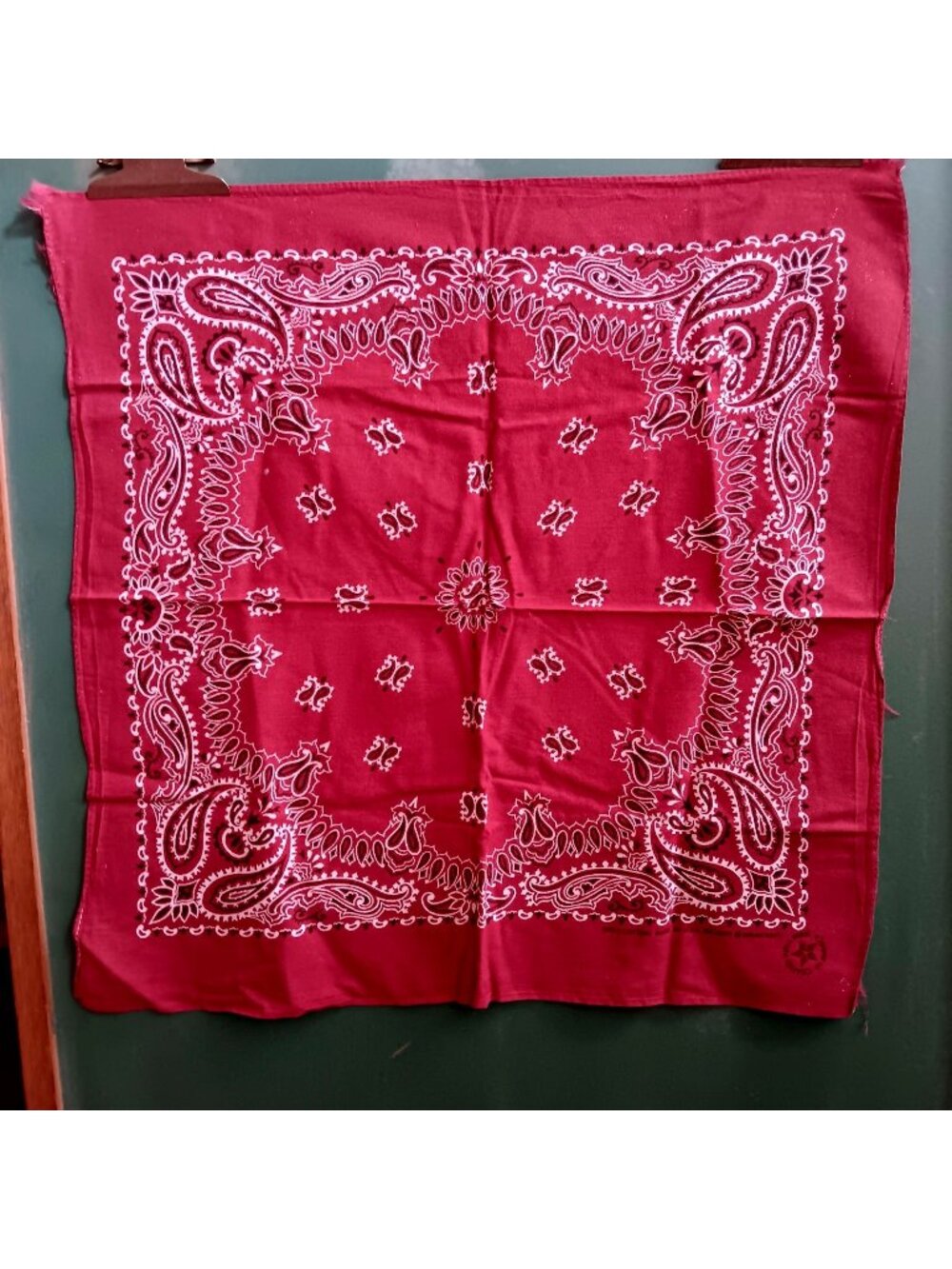 20x20 Vintage Red Cowboy Biker Hanky Bandana 100% Cotton Made In USA Wamcraft